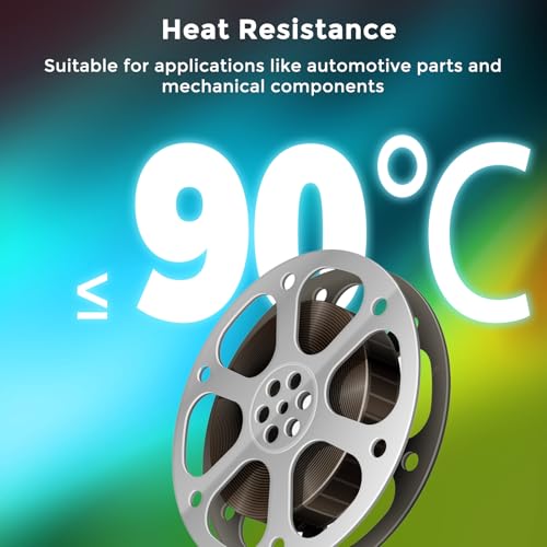 Image of Comgrow ABS 3D Printer Filament, 1.75mm, Heat Resistant, 1kg, Black, 1.75mm Diameter, 1lb Weight, Acrylonitrile Butadiene Styrene Material, Strong and Durable, Dimensional Accuracy + /- 0.02mm