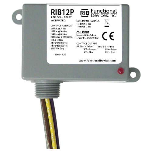 Enclosed Relay 20 Amp DPDT with 12 Vac/dc Coil