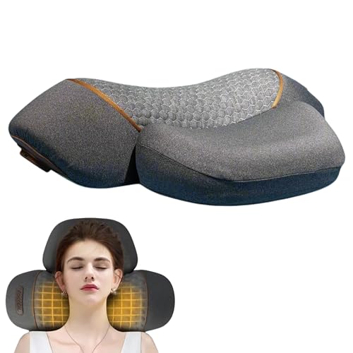TheraPillow Cordless Electric Traction Massager for Neck, Shoulders & Upper Back | Best Vibrating with Heat Pillow Massager | Wellness Massage for Pain Relief & Muscle Relaxation