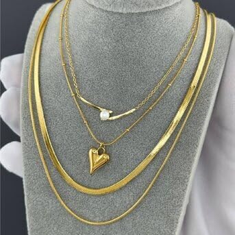 G&L Collectives Gold Plated Pointy Heart Necklace | 18k Gold Plated Stainless Steel | Lightweight, Dainty Everyday Jewelry - Image 2