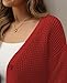 QUALFORT Women's Cardigan Sweaters for Women 100% Cotton Button-Down Long Sleeve Fall Sweaters for Women 2026 Orange Red Large