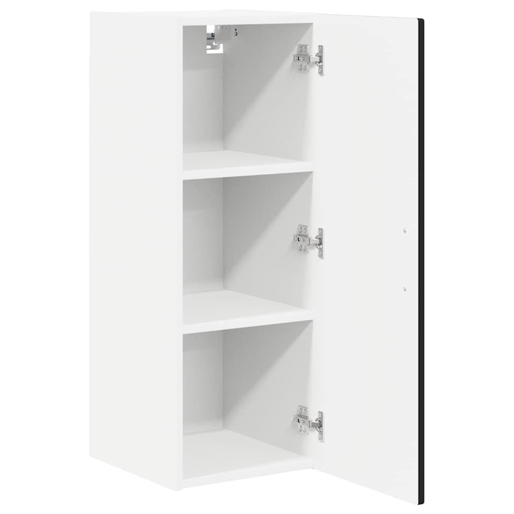Wandschrank Porto, 2-teilig, Schwarz, Holz, 80 cm | Modernes Design, Küchenaufbewahrung, Regalfächer, pflegeleicht, feuchtes Tuch