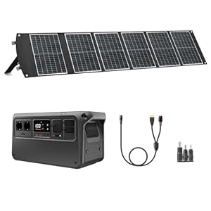DJI Power 1000 V2 Tragbare Powerstation 1024Wh, 2600W Power Station Solar mit 1 x 100 W faltbarem Solarpanel, Elektrischer Generator für Camping/Zuhause/Wohnmobile. MPPT separat.