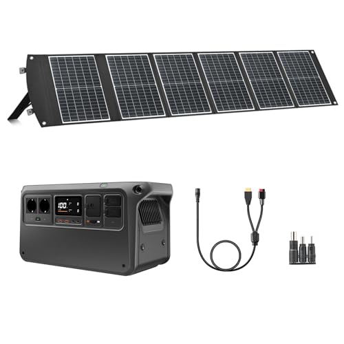 DJI Power 1000 V2 Tragbare Powerstation 1024Wh, 2600W Power Station Solar mit 1 x 100 W faltbarem...