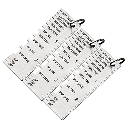 CHILDWEET 3pcs Metal Gauge Thickness Tool Welding Tools Wire Gauge Welding Accessories and Tools Belt Tension Gauge Stainless Standard Gauge Welding Thickness Gauge Stainless Steel Silver