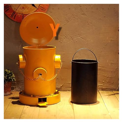 Cubo de basura retro tipo boca de incendios para salones y cafeterías 6