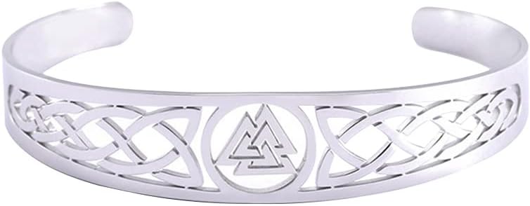 TURTLEDOVE Stainless Steel Celtic Bracelet - Viking Bangle with Valknut
