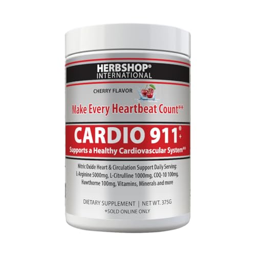 Cardio 911 Drink Mix, Cherry, L-Arginine 5000mg, L-Citrulline 1000mg, Vitamins