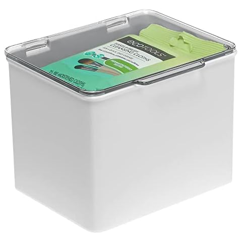 mDesign Aufbewahrungsbox aus Kunststoff - stapelbare Plastikbox Cover
