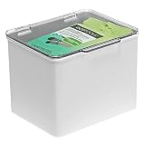 TAPA TRANSPARENTE: Gracias a su tapa transparente, el contenido de estas cajas de ordenación estará visible y protegido del polvo. En combinación con otras, pueden apilarse para ahorrar espacio.