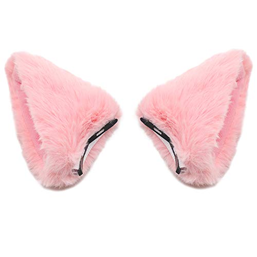 Ztl Cute Cat Fox Long Fur Ears Hair Clip Anime Cosplay Party Costume Headwear