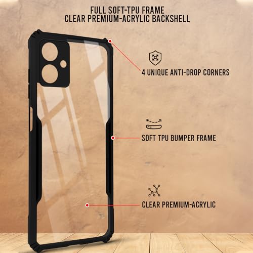 Image of Jkobi Back Cover Case for Samsung Galaxy A06 (Shockproof with Polycarbonate Clear Panel | Professional Black)