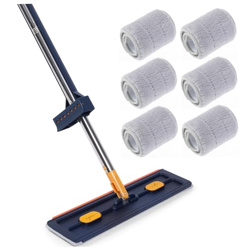 Beaupretty Fregona Grande Multifuncional con Escurre Mopa sin Lavado y Paños Reutilizables Limpieza de y Superficies con Compartimento para Accesorios