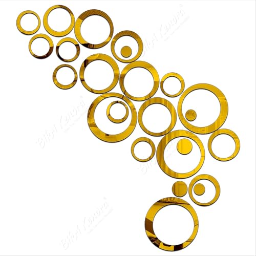 Image of Bikri Kendra - Mirror Sticker for Wall, Acrylic Sticker, Decorative Mirror Sticker for Wall, Acrylic Stickers, Wall Stickers for Hall Room, Bedroom. (RingGold33)