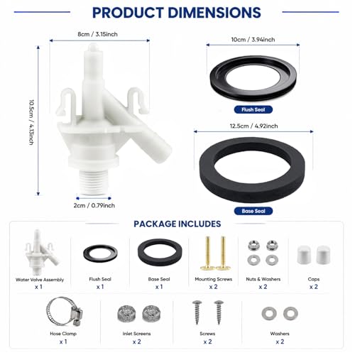 Image of 2026 Upgraded RV Toilet Valve Replacement Kit, Emergency Parts Fix Leaks & Issues, Fits Dometic 300 310 320-385311641, 385311658, 385311652 Valve & Seals for Pedal-Flush Toilets