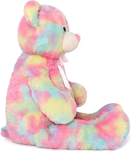 Image of AVSHUB Soft Toys Teddy Bear for Boys & Girls | Stuffed Cute Spongy Huggable & Lovable Teddy for Kids | Gift for Special Occasion Valentine's, Birthday, Anniversary (Size 6 Feet) Rainbow
