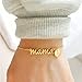 Nymerianoble Mothers Day Gifts Mama Bracelets for Women Birthday Gifts Charm Bracelets Future Mother in Law Gifts Mama Surprise Gold Initial W Bracelet Mama to be Gifts Jewelry for Women, 7“+2”