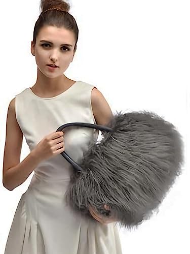 Finiluo Women Luxury Real Lamb/Mongolian Flush Wool Fur Handbag #TOP1
