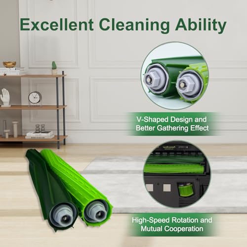 Image of 4 Set s9 Main Rubber Brush Replacement Accessories for iRobot Roomba s9 (9150) s9+ s9 Plus (9550) s Series Vacuum Cleaner