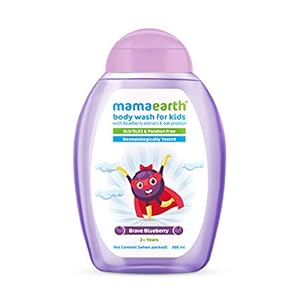 Mamaearth Brave Blueberry Body Wash For Kids with Blueberry Oat Protein 300 ml, 1 count