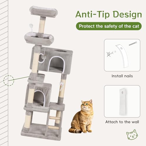 Torre para gatos multi-niveles 60 pulgs interior miniatura 7