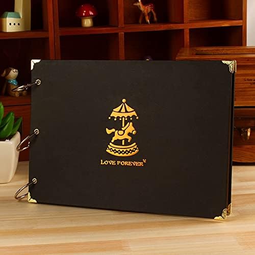 Photo Albums DIY Handwritten Photo Album Black Ring Binder Photo Album/wedding Guest Book/handmade Retro Photo Album Album de fotos