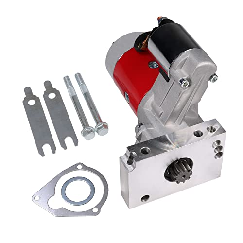 BUSIDN High Torque 3 HP 9 Tooth Mini Starter w/ 153/168 Tooth FLYWHEELS for Small/Big Block - Replacement for Chevy BBC SBC