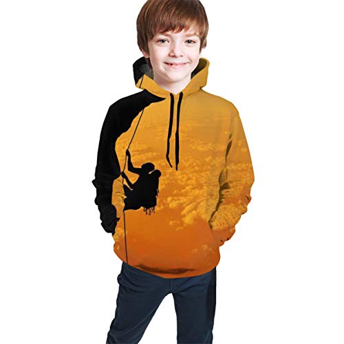Unisex Children Youth Tops Hoodies Fashion Teenager Hooded Sweater Sweatshirts for Teen Boys/Girls Kids(Rock Climbing Adventure, L)