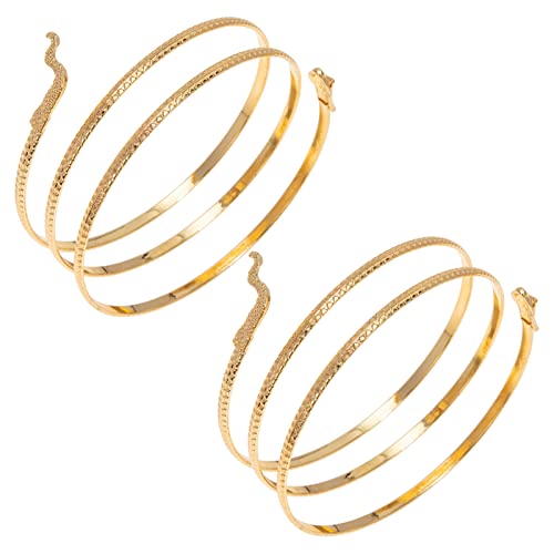 Lurrose 2 Superior Simples Traje de Ouro Braceletes Acessórios Homem Banda de Redemoinho Bobina Envo