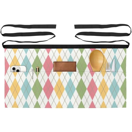 Tablier de cuisine court lot de 3 avec poches contre les taches de cuisson