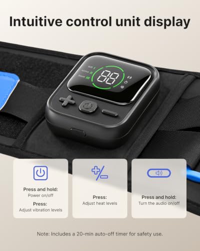 Image of RENPHO Heating Pad for Back Brace, FSA Eligible HSA, Gifts for Men Women, Portable Cordless Wearable Belt with Massager, Lower Back Support Pain Relief with 5 Heat 3 Vibration, Detachable Support