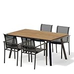 Gartengarnitur Nassau Teak & Edelstahl, 4 Sessel