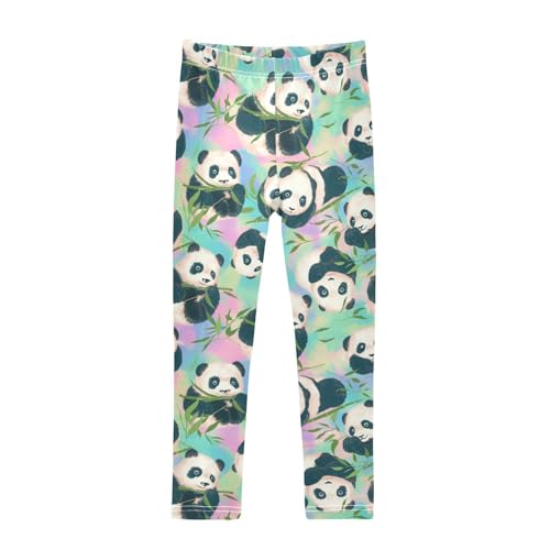 Wusikd Pandas Girls' Leggings Toddler Doodles Kids Yoga Pants Dance Active Tights 4T