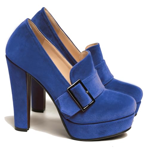 Image of SHODENSE Women Vintage Chunky Platform Loafers Pumps Tassel Round Closed Toe Slip On Suede Block High Heel Dress Loafer Shoes Buckle Strap Oxford Loafers Fringe Pump Dressy Chic Sexy Y2k 4-11 M US