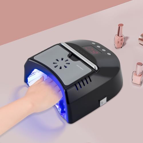 Professional-UV-Led-Nail-Lamp-Cordless-72W-UV-Lights-for-Gel-Nails-with-Fan-Rechargeable-Nail-Dryer-3-Timer-Setting-Smart-Sensor-Nail-Dryer-Curing-Lamp-for-Salon-Home-Nail-Art-Black