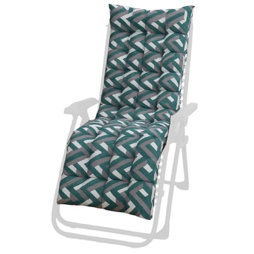 azorex Cojín para Tumbona de Jardín, Colchón Tumbona Acolchada, Cojín para Silla Plegable con Respaldo Alto para Exteriores 150 x 55 x 7 cm (Verde)