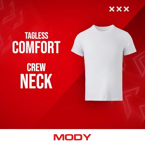 Mody Men's Undershirts 3-Pack, T-Shirts for Men, Crew Neck Undershirt, Cotton Mens Undershirts, Soft Men Tank Tops2