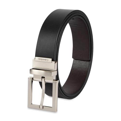 Image of Calvin Klein Men's Reversible Leather Belt - 2‑in‑1 Versatile Modern Style