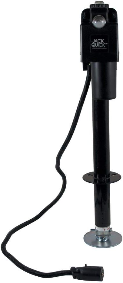 Quick Products JQ-3500B-7P Power A-Frame Electric Tongue Jack with 7-Way Plug - 3,650 lbs. Lift Capacity, Black