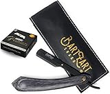 😍 Mach' einem Bartträger eine Freude! Geschenke für Männer: Das Bartpflege Set Rasiermesser mit Wechselklinge ist beliebt bei den Fans traditioneller Rasur. Verschenke unser Bart Messer in einer edlen schwarzen Echtleder Tasche mit einem Logo von BartZart.