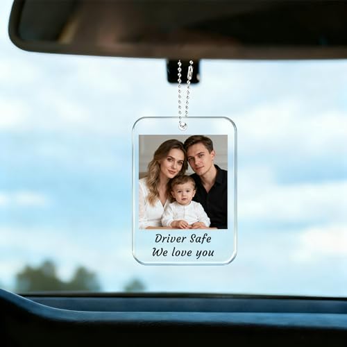 Adorno personalizado para colgar en el coche con texto – Regalo de acrílico personalizado para el pase de prueba de conducción, primer coche, cumpleaños, decoración interior para hijo, hija, mamá