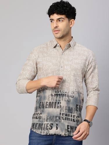 Image of Majestic Man Stylish Ombre Print Pure Cotton Casual Shirt for Men