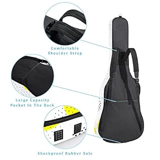 Hondank Housse imperméable pour guitare acoustique avec double bandoulière et poche Motif cercles abstraits, Multicolore… - Les Beatles, Paul McCartney, John Lennon, RIngo Starr, George Harrison Hondank Housse imperméable pour guitare acoustique avec double bandoulière et poche Motif cercles abstraits, Multicolore… – Image 3