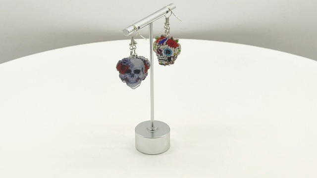 ZKGYUS 2 Paia Orecchini Di Halloween Carino Teschio Di Zucchero Dangle Teschio Messicano Acrilico Decor Regali Per Le Donna Ragazze Charms