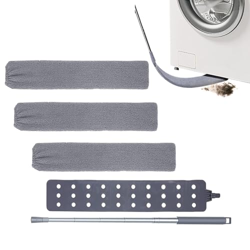 Desempolvador Plano para Debajo De Electrodomésticos | Mopa Plana Lavable,Mopa para Limpiar Polvo de Mesas y Superficies | para Hogar, Baño, Techo, Persianas, Zócalo, Azulejo, Pared, Suelos De Madera