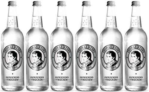Thomas Henry Dry Tonic Water – Fresco seco – (6 x 0,75 l de vidrio MW) – Juego de 6 unidades de limonada amarga para mezclar tus bebidas y cócteles con Gin & Co.