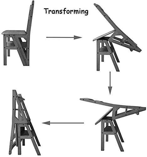 Taburete portátil convertible en escalera de madera para tu comedor y cocina 6