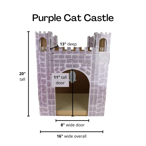 Rascador tipo castillo para gatos con juguete y catnip miniatura 6