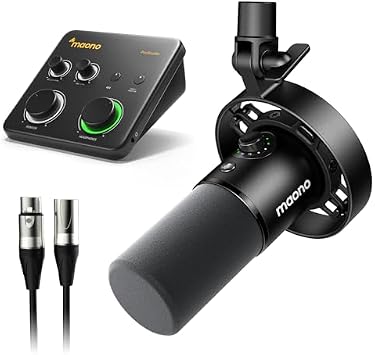 MAONO Podcast Equipment Bundle-XLR USB Podcast Recording Mic kitPD300X+PS22 Lite+XLR-180