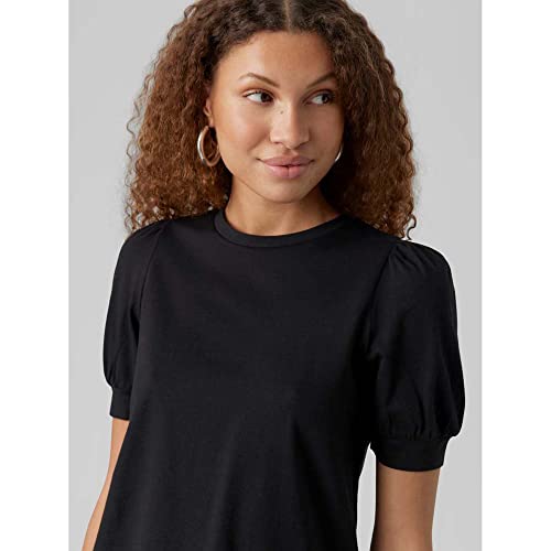 VERO Moda Damen Vmkerry 2/4 O-Neck Top VMA Noos Shirt, Schwarz, S EU
